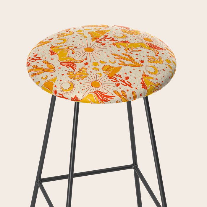 Desert Unicorn - yellow and red-orange Stool Gallery Image 2
