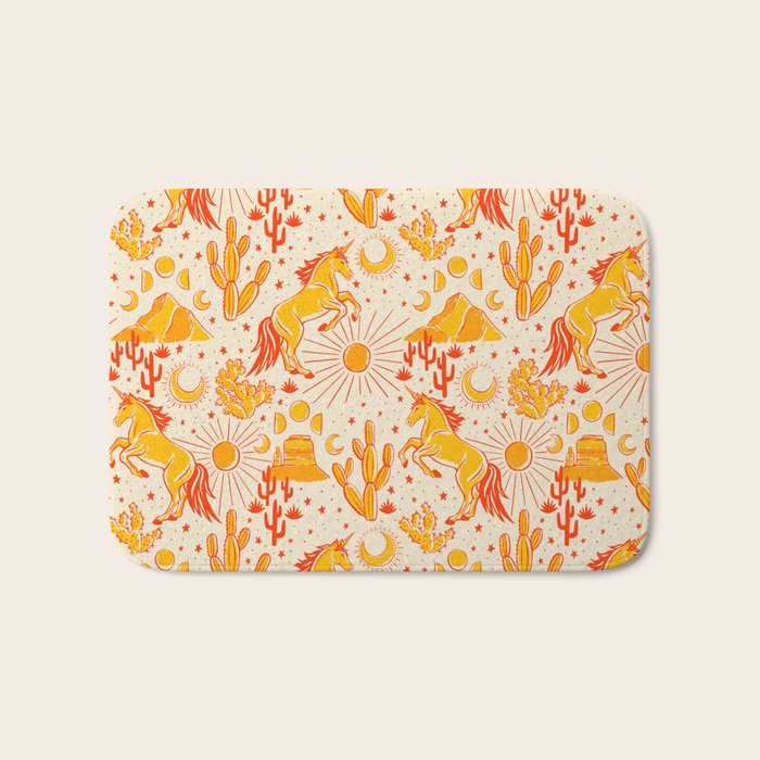 Desert Unicorn - yellow and red-orange Bath Mat Gallery Image 1