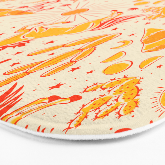 Desert Unicorn - yellow and red-orange Bath Mat Gallery Image 3