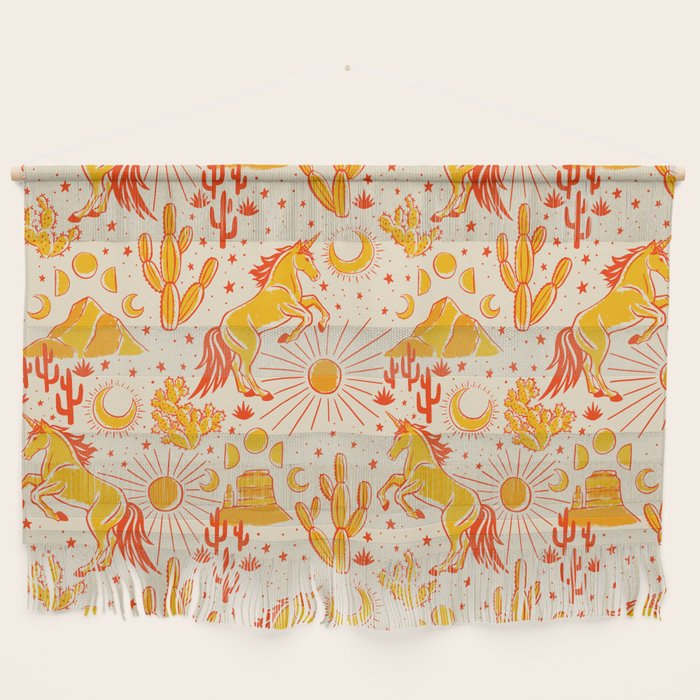 Desert Unicorn - yellow and red-orange Wall Hanging Gallery Image 1