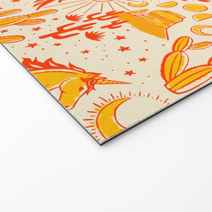 Desert Unicorn - yellow and red-orange Welcome Mat Gallery Image 2