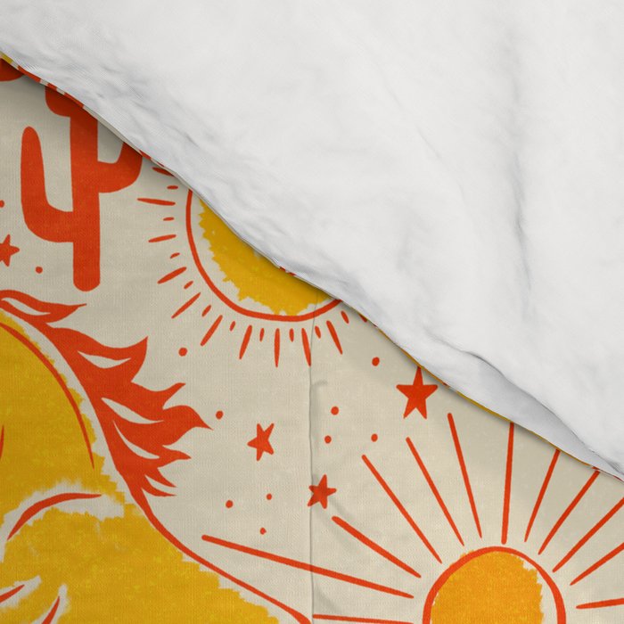 Desert Unicorn - yellow and red-orange Comforter Gallery Image 4