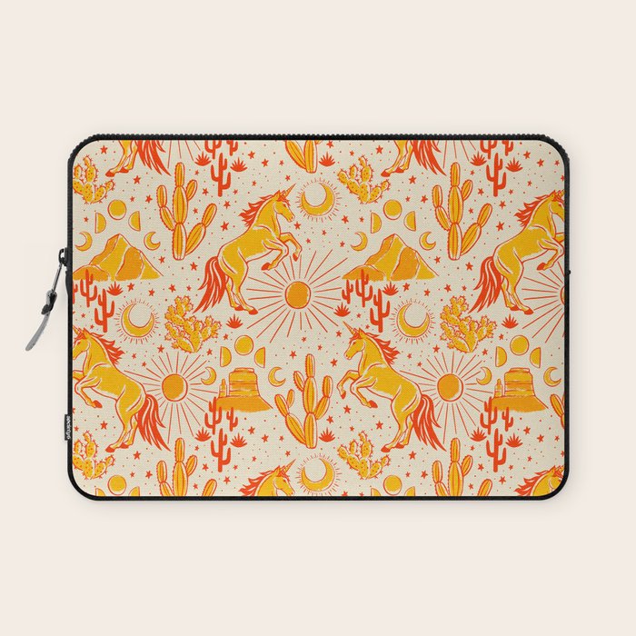 Desert Unicorn - yellow and red-orange Laptop Sleeve Gallery Image 1