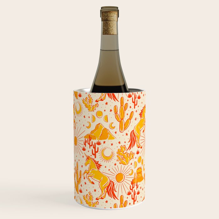 Desert Unicorn - yellow and red-orange Wine Chiller Gallery Image 2