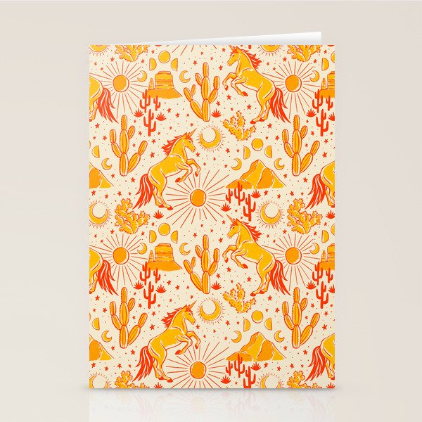 Desert Unicorn - yellow and red-orange Stationery Card Gallery Image 2