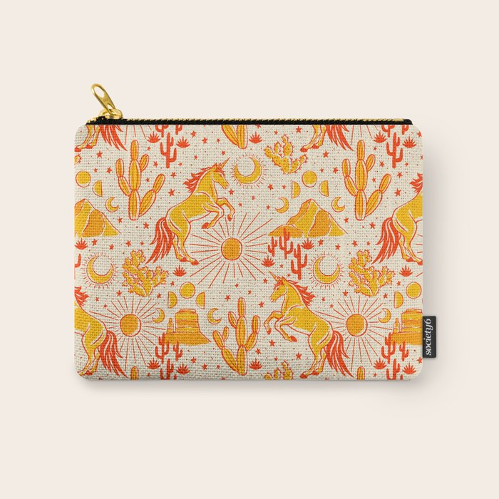 Desert Unicorn - yellow and red-orange Carry All Pouch Gallery Image 1