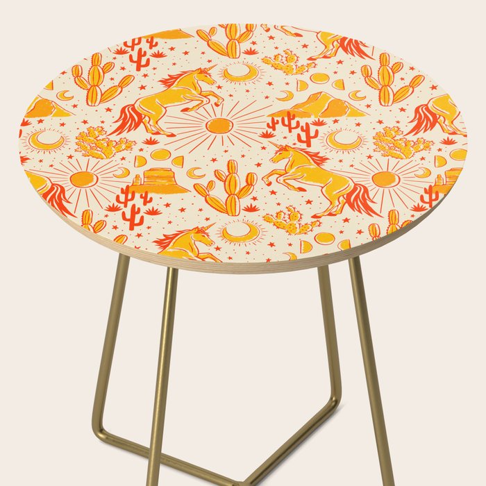 Desert Unicorn - yellow and red-orange Side Table Gallery Image 2