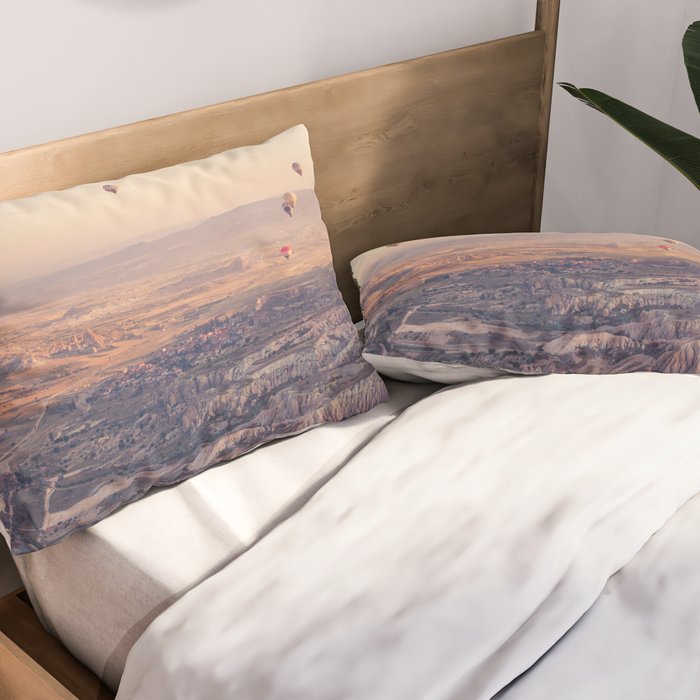 Sunrise Hot Air Balloon Flight Pillow Sham Gallery Image 2