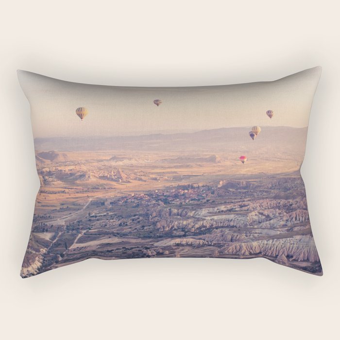 Sunrise Hot Air Balloon Flight Rectangular Pillow Gallery Image 2