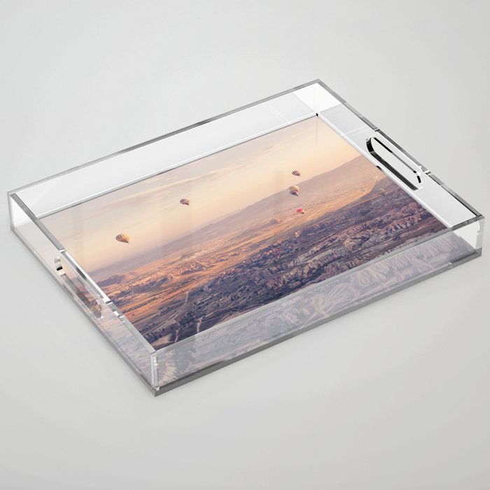 Sunrise Hot Air Balloon Flight Acrylic Tray Gallery Image 1