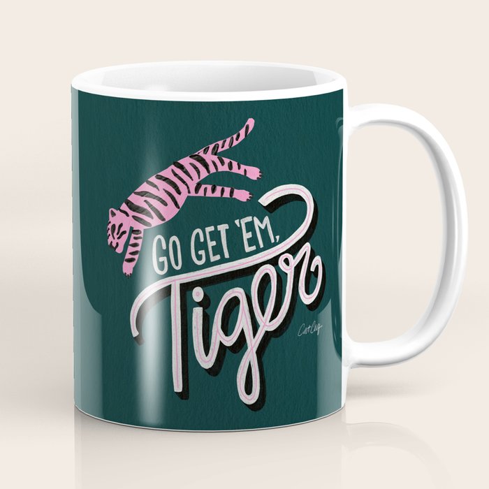 Go Get 'Em Tiger - Teal Coffee Mug Gallery Image 1