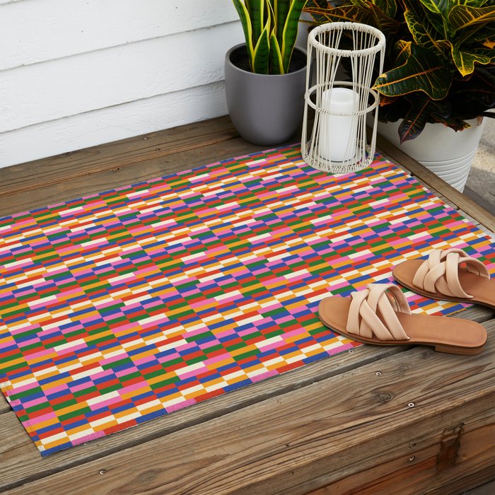 Colorful Bricks Outdoor Rug Gallery Image 2