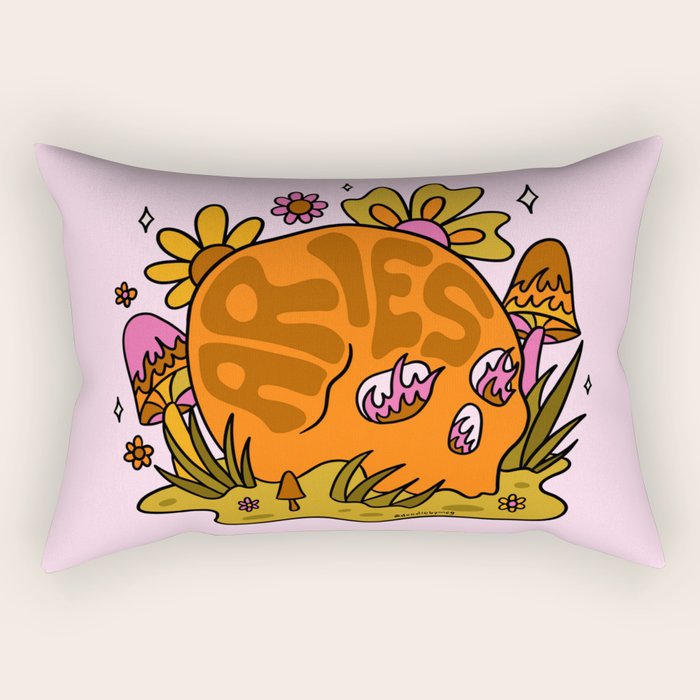 Aries Skull Rectangular Pillow Gallery Image 1