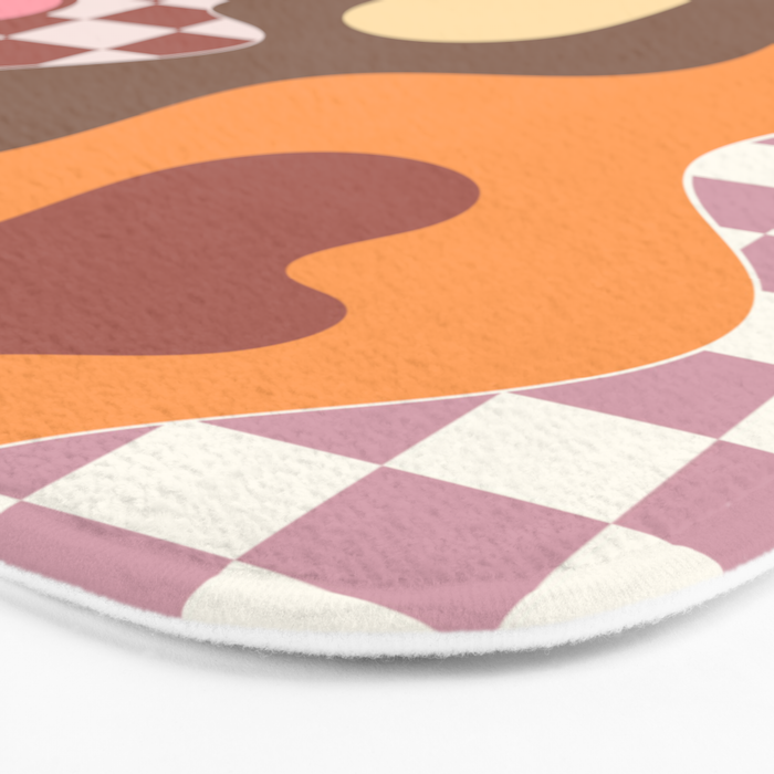 Abstract Swirls with Check Bath Mat Gallery Image 3