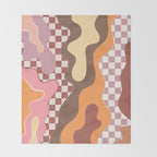 Abstract Swirls with Check Throw Blanket Gallery Image 2