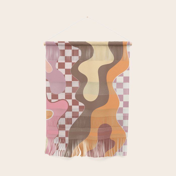 Abstract Swirls with Check Wall Hanging Gallery Image 1