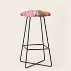 Abstract Swirls with Check Stool Gallery Image 1
