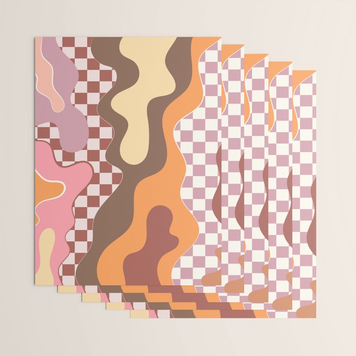 Abstract Swirls with Check Wrapping Paper Gallery Image 3
