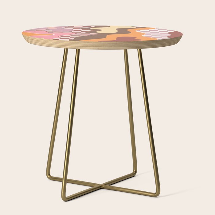 Abstract Swirls with Check Side Table Gallery Image 1