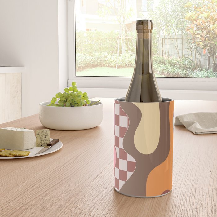 Abstract Swirls with Check Wine Chiller Gallery Image 4