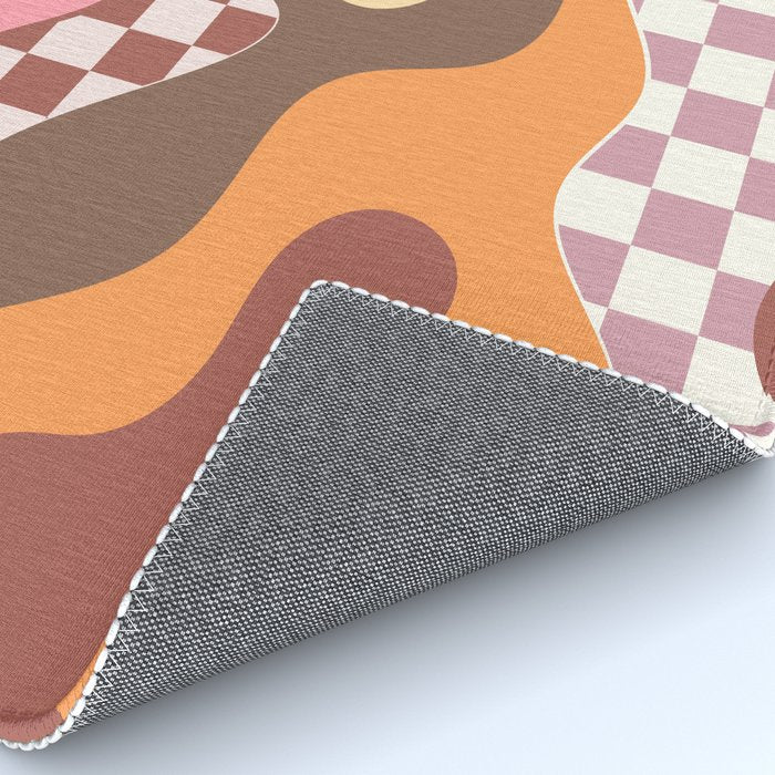 Abstract Swirls with Check Rug Gallery Image 4