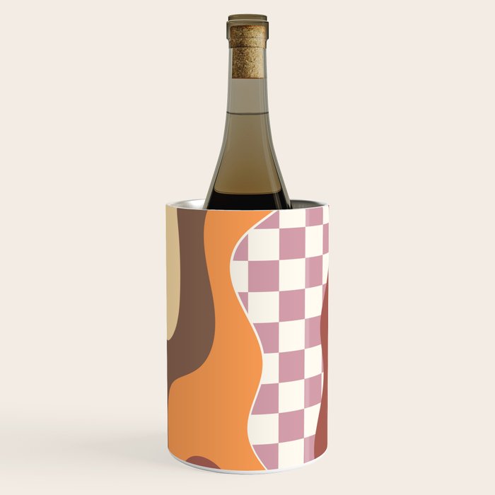 Abstract Swirls with Check Wine Chiller Gallery Image 3