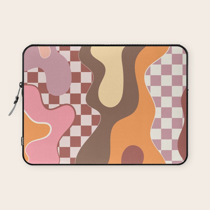 Abstract Swirls with Check Laptop Sleeve Gallery Image 1