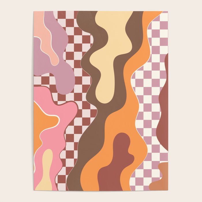Abstract Swirls with Check Poster Gallery Image 4