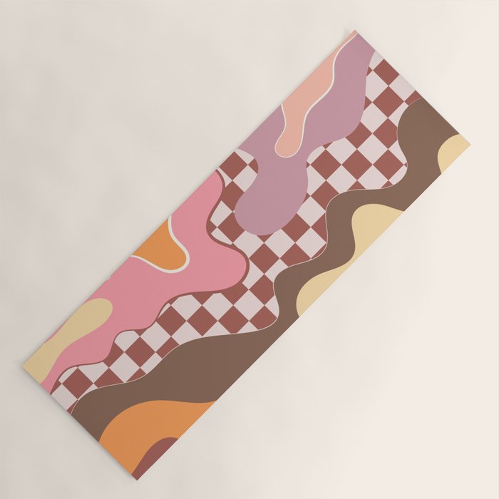 Abstract Swirls with Check Yoga Mat Gallery Image 1