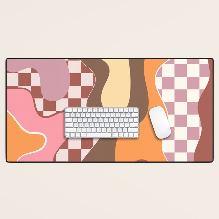 Abstract Swirls with Check Desk Mat Gallery Image 1