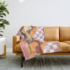 Abstract Swirls with Check Throw Blanket Gallery Image 1