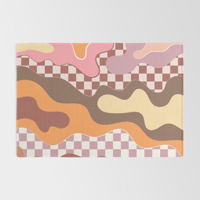 Abstract Swirls with Check Rug Gallery Image 2