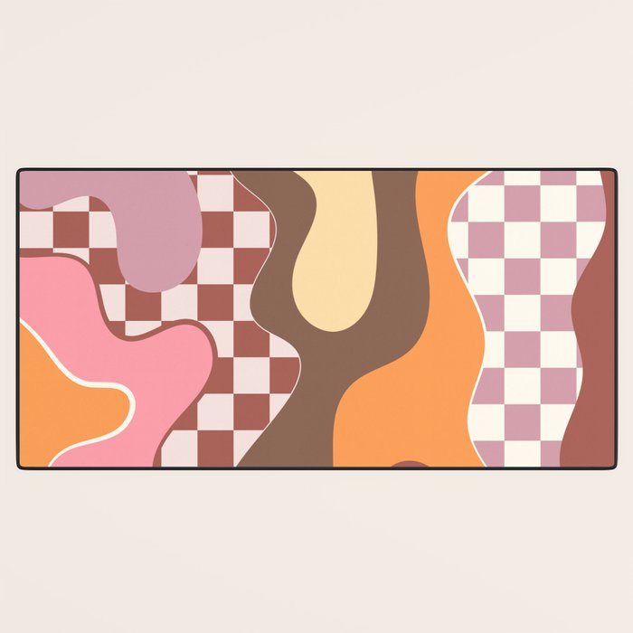 Abstract Swirls with Check Desk Mat Gallery Image 3