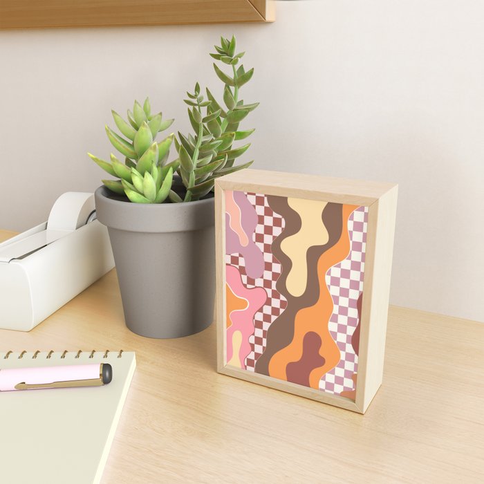 Abstract Swirls with Check Mini Art Print Gallery Image 2