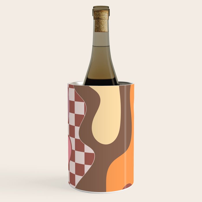 Abstract Swirls with Check Wine Chiller Gallery Image 1