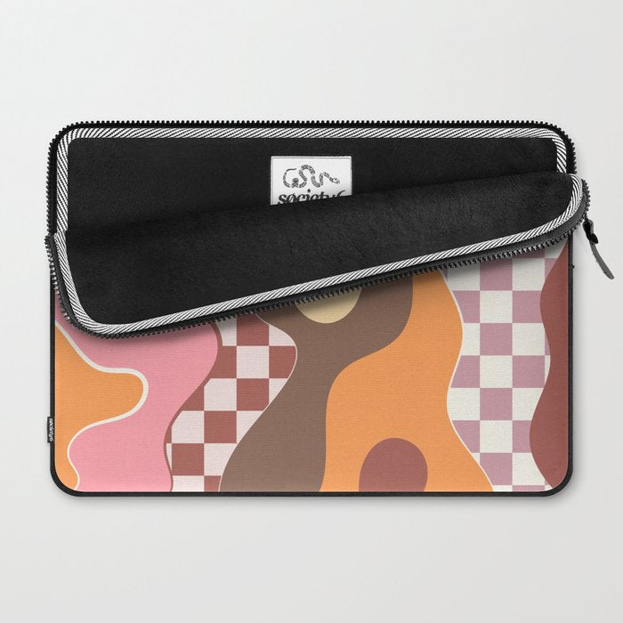 Abstract Swirls with Check Laptop Sleeve Gallery Image 2