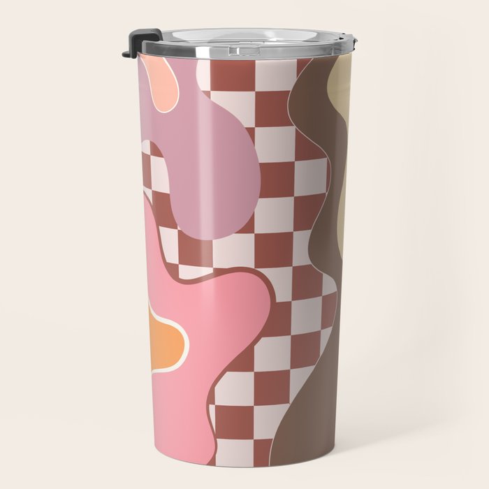 Abstract Swirls with Check Travel Mug Gallery Image 3