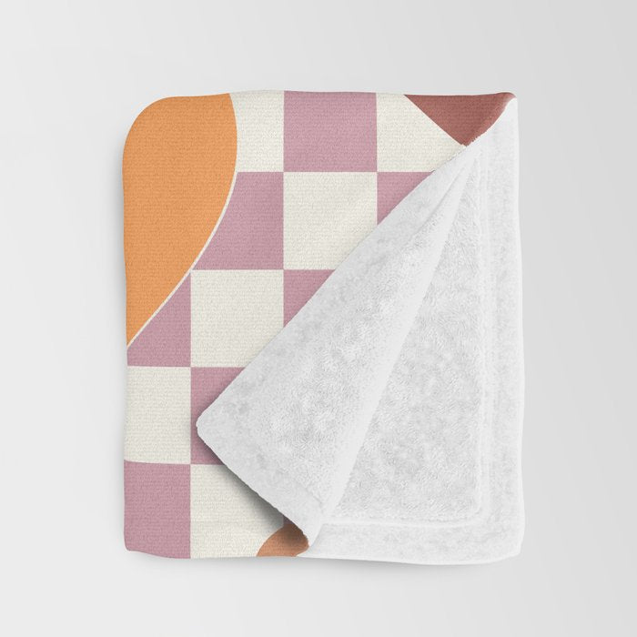 Abstract Swirls with Check Throw Blanket Gallery Image 3