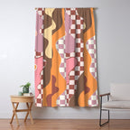 Abstract Swirls with Check Window Curtain Gallery Image 5