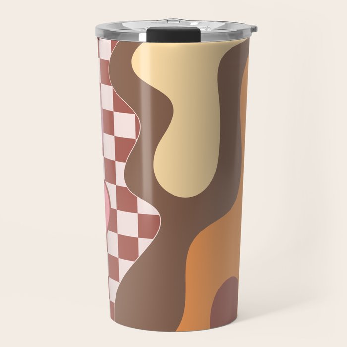 Abstract Swirls with Check Travel Mug Gallery Image 1