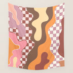 Abstract Swirls with Check Wall Tapestry Gallery Image 4