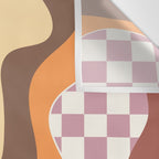 Abstract Swirls with Check Wall Tapestry Gallery Image 3