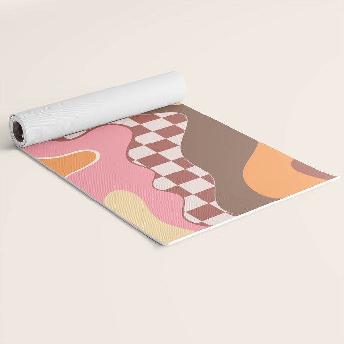 Abstract Swirls with Check Yoga Mat Gallery Image 2