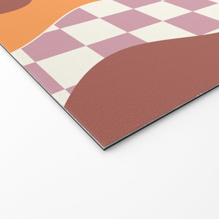 Abstract Swirls with Check Welcome Mat Gallery Image 2