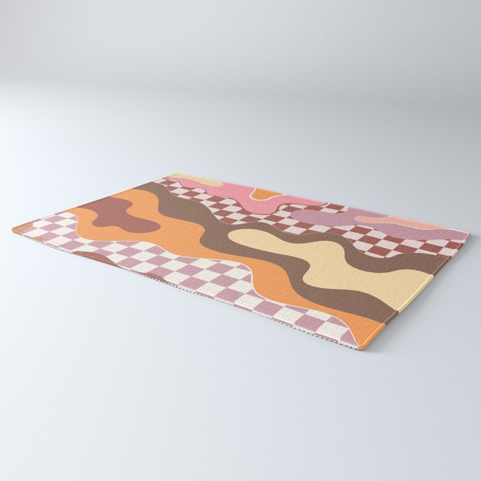 Abstract Swirls with Check Rug Gallery Image 3