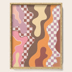 Abstract Swirls with Check Serving Tray Gallery Image 1