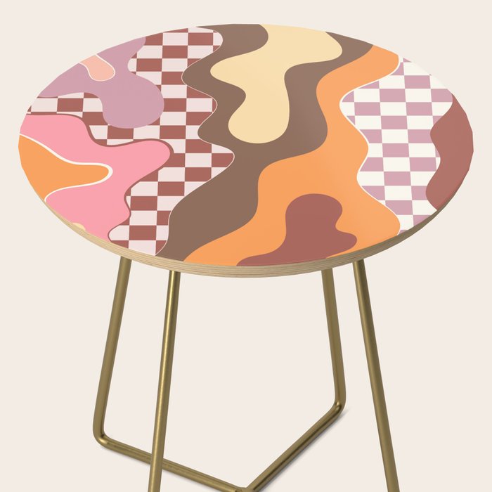 Abstract Swirls with Check Side Table Gallery Image 2
