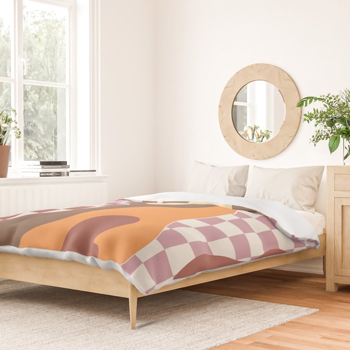 Abstract Swirls with Check Duvet Cover Gallery Image 2