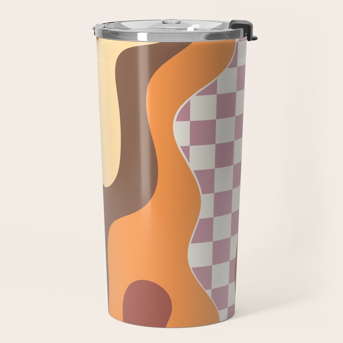 Abstract Swirls with Check Travel Mug Gallery Image 2