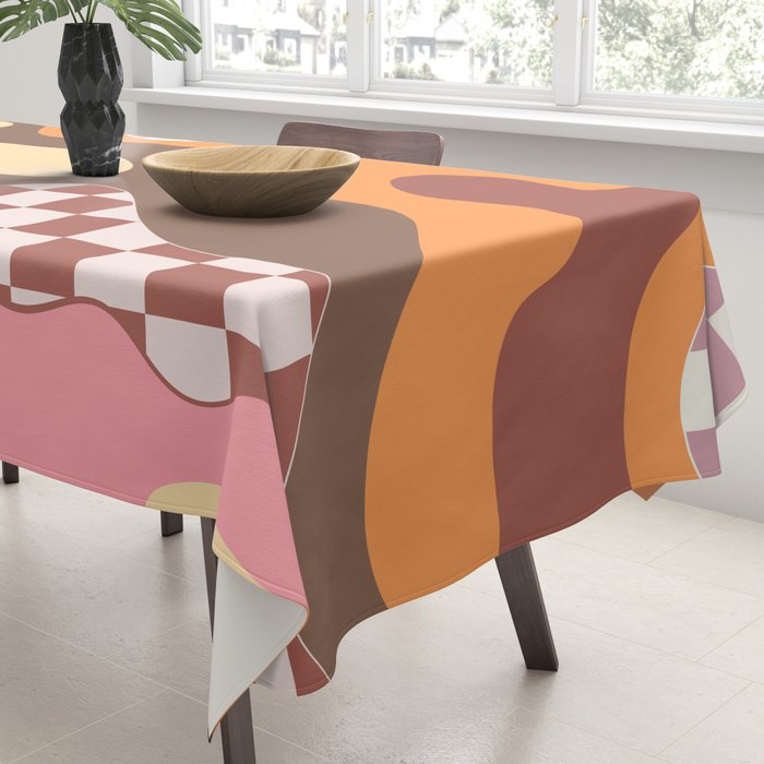 Abstract Swirls with Check Tablecloth Gallery Image 3